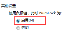 选择启用使用NumLock