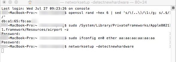 命令：networksetup -detectnewhardware