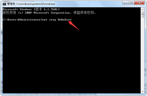 输入“net stop WuAuServ”