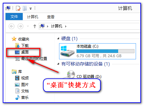 “桌面”快捷方式