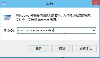 输入：Control Userpasswords2 命令