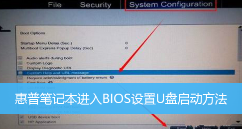 惠普(HP)笔记本进入BIOS设置U盘启动方法