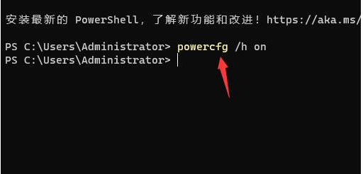 powercfg /h on