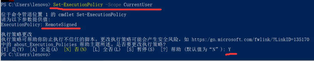 Set-ExecutionPolicy -Scope CurrentUser